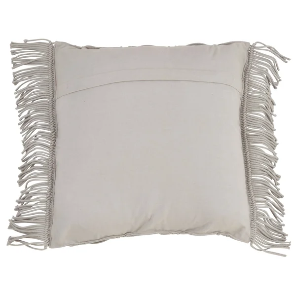 Saro Lifestyle 5148.N18S 18 in. Square Down Filled Macrame Throw Pillow - Natural