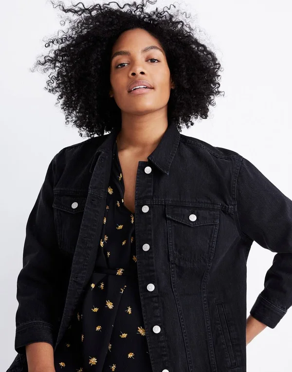 Madewell Women's The Oversized Jean Jacket in Lunar Wash - Size M