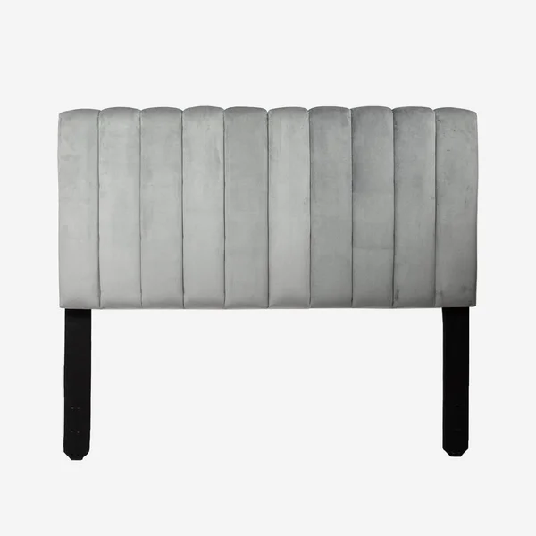 Grey Velvet Queen Powered Channeled Headboard, Queen Headboards, Dormify