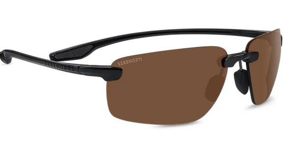 Serengeti Erice 64mm Polarized Sunglasses (Shiny Black)