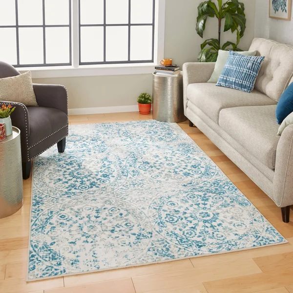 Mohawk Home Juniper Blue 2 ft. 6 in. x 8 ft. Medallion Runner Rug