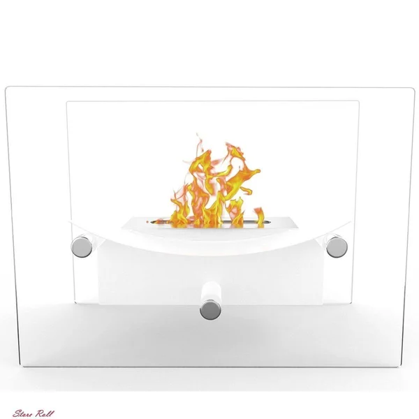 Regal Flame Arkon Fire Pit Tabletop Portable Bio Ethanol Fireplace in White
