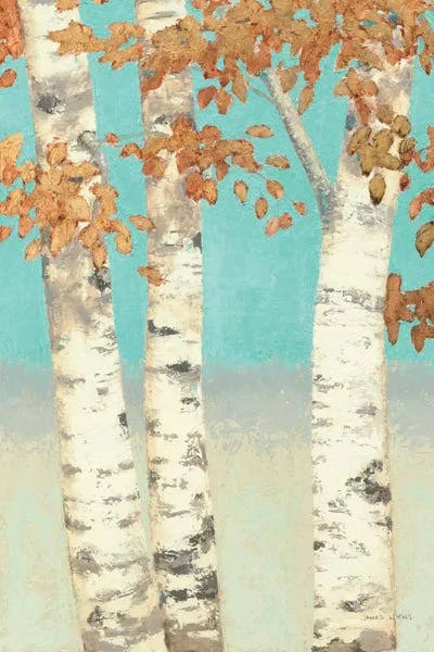 Framed Canvas Art - Golden Birches II by James Wiens ( Floral & Botanical > Tree Art > Birch Trees art)