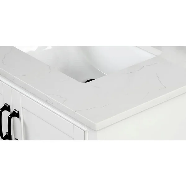 Home Decorators Collection 61 in. W x 22 in. D x 0.75 in. H Quartz Vanity Top in Carrara White with White Basin