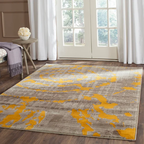 Safavieh Porcello PRL7735F 5&2x22 x 7&6x22 Light Grey, Orange Area Rug