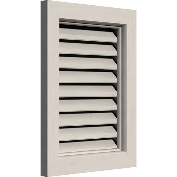 26 inchw x 24 inchh Vertical Gable Vent (31 inchw x 29 inchh Frame Size): Primed, Functional, Smooth Western Red Cedar Gable Ven