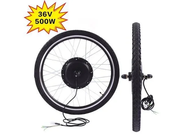 Sandinrayli Electric Bicycle Motor Kit w/ Front Wheel 36V 500W Hub Conversion