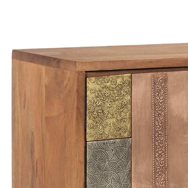 vidaXL TV Cabinet 55x22x11.8x22x15.7x22 Solid Acacia Wood - 247682, 140 x 30 x 40 cm