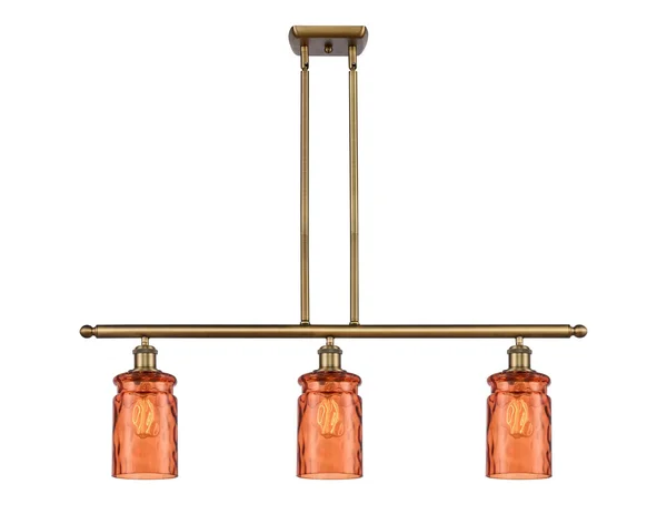 Innovations 516-3I-BB-G352-TUR-LED Brushed Brass Candor 3 Light Island Light