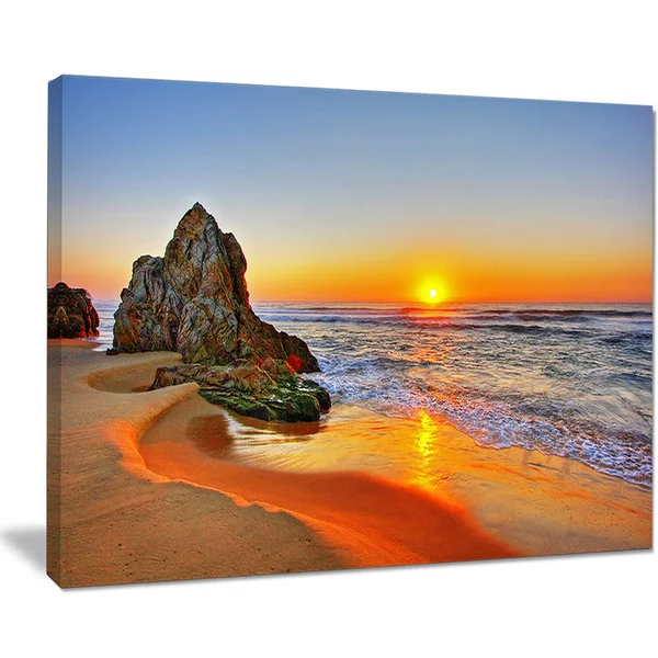 Beautiful Sunrise by Beach in Tathra - Contemporary Seascape Art Canvas - 40 in. Wide x 20 in. High