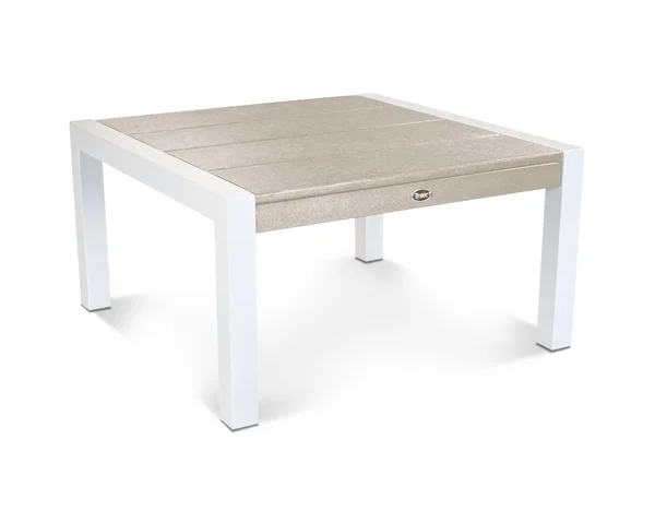 Trex Outdoor Furniture Surf City 30x22 Conversation Table - Textured White - Sand Castle
