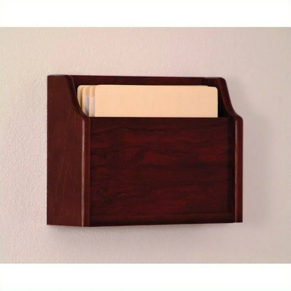 Pemberly Row Deep Pocket File Holder in Mahogany - PR-451811