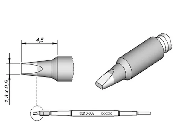 JBC C210010 Cartridge Bent 0.3mm, Tequipment