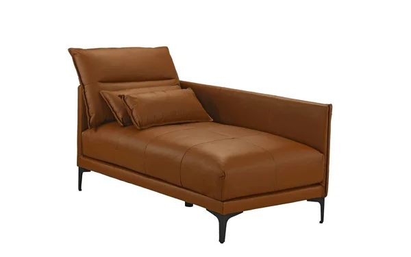Mid Century Modern Living Room Leather Chaise Lounge (Camel Brown)
