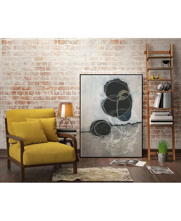 Giant Art 40x22 x 30x22 Primary Orbs I Art Block Framed Canvas - Tan
