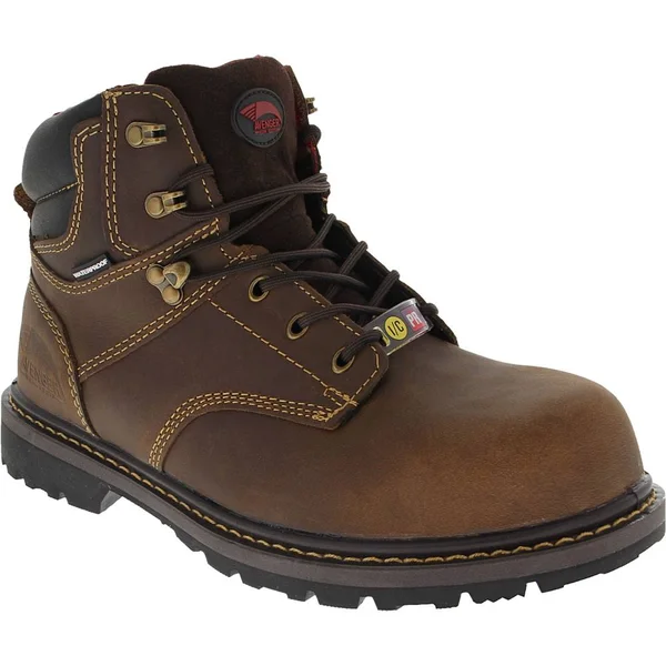 Avenger A7536 Men's Sabre Brown Leather Steel Toe Waterproof EH Boot, Size: 8.5-W