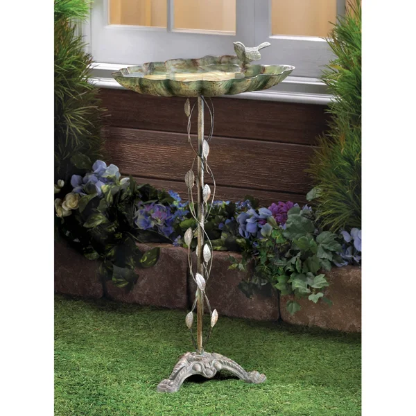 Zingz & Thingz Speckled Green Birdbath