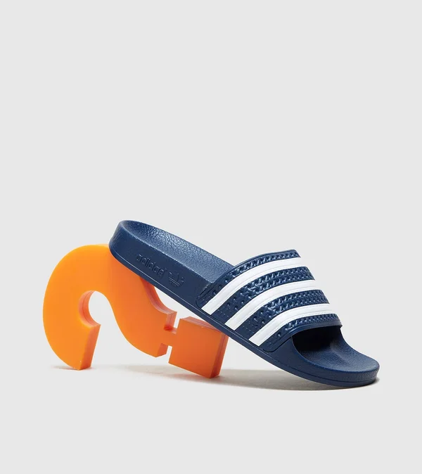 Womens Adidas Originals Adilette Slides - Blue/White - 7 Sneaker