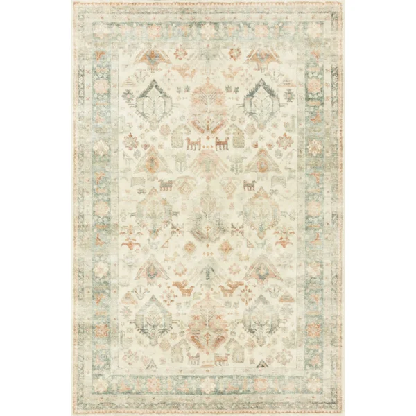 Alexander Home Juliet Ultra-Soft Distressed Traditional Persian Rug - 7&6x22 x 9&6x22 - Beige, Multi