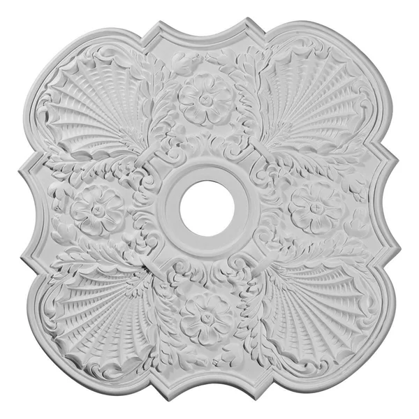 29x22OD x 3 5/8x22ID x 1 3/8x22P Flower Ceiling Medallion (Fits Canopies Up to 6 1/4x22) - Hand-Painted Pot of Cream Crackle