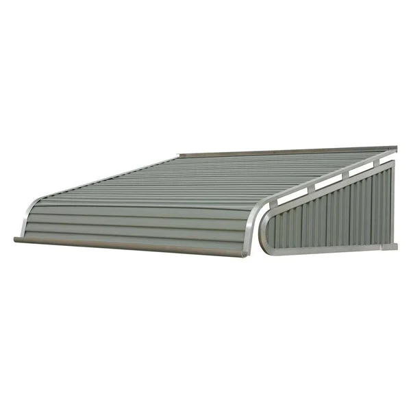 NuImage Awnings 6 ft. 1500 Series Door Canopy Aluminum Awning (12in. H x 42 in. D) in Graystone