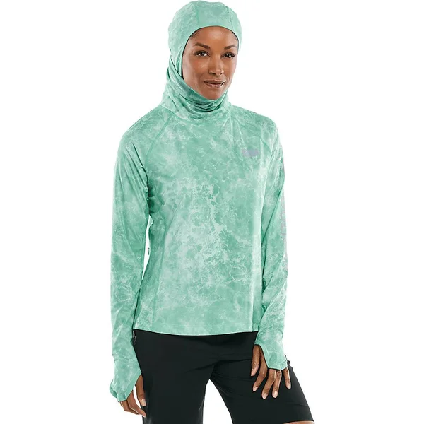 Coolibar Plus Size Women's Paros Sailing Hoodie - Shirts for Women, Green, 3X