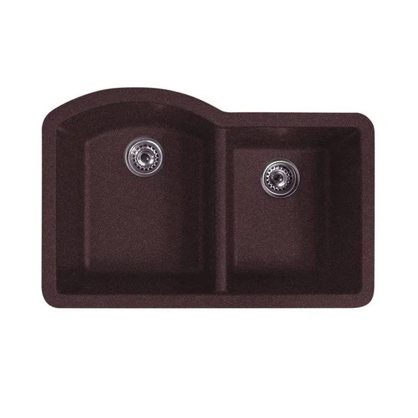 Swanstone Qu03322db Double Basin Undermount Kitchen Sink - Espresso