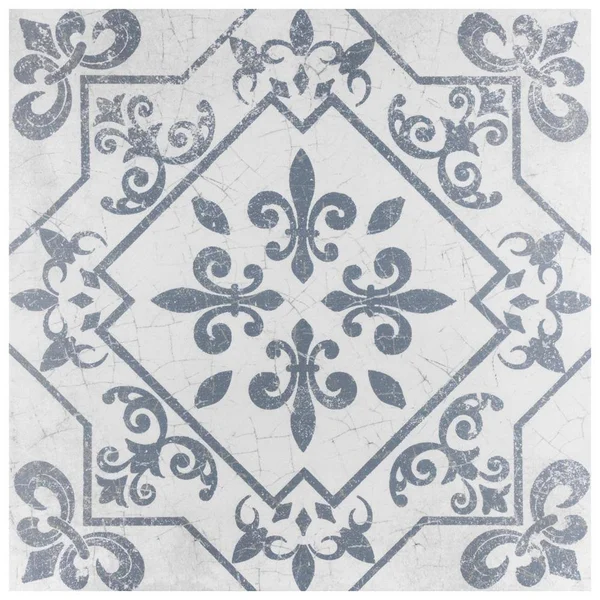 Merola Tile Atlantic Azul Encaustic 17-5/8 in. x 17-5/8 in. Ceramic Floor and Wall Tile (15.53 Sq. ft. - case), White and Slate
