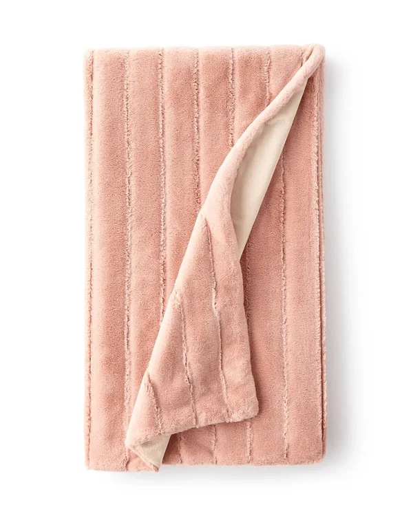 Fabulous Furs Posh Faux Fur Throw, Blush
