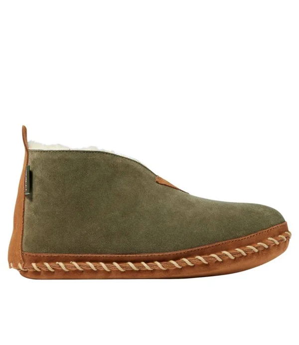 Men's Wicked Good Sheepskin Shearling Lined Slippers Green 14 M(D) - L.L.Bean
