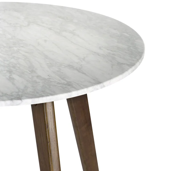 Riley Marble Round Dining Table in Oak, Poly & Bark