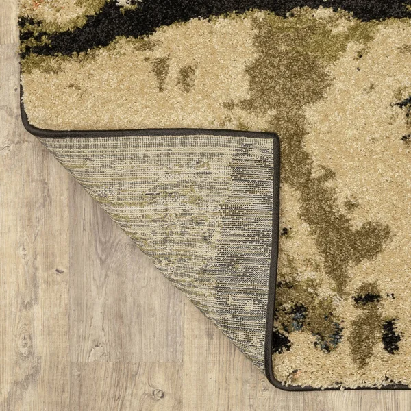 Oriental Weavers Kendall 4928X Beige/ Charcoal Area Rug 7&10x22 x 10&10x22
