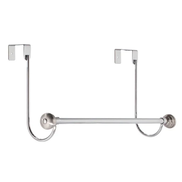 Interdesign York Over Shower Door Towel Rack Bar for Bathroom, Chrome/Stainless