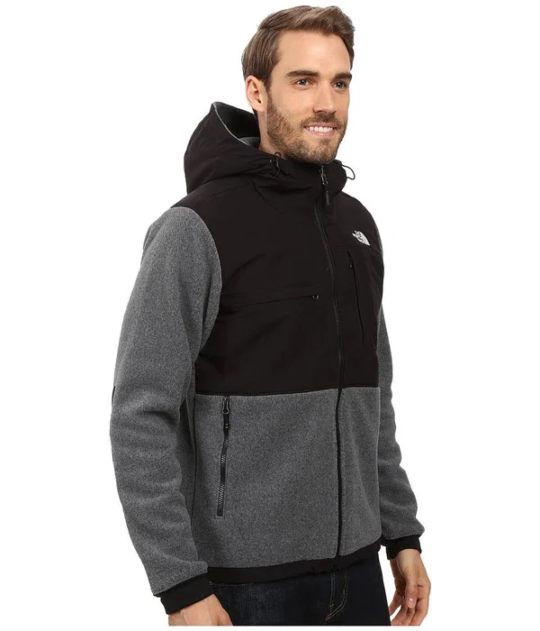 The North Face Men's Denali 2 Hoodie XL, Recycled Charcoal Grey Heather/Black
