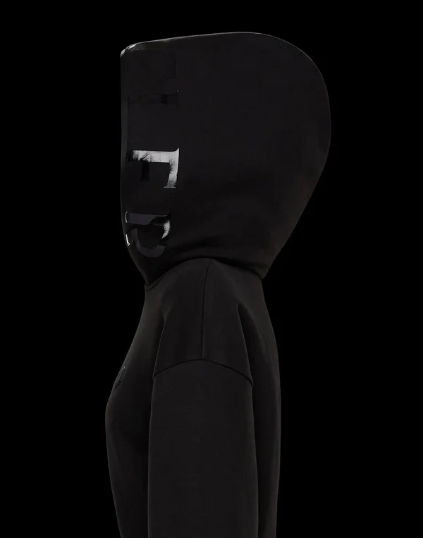 Moncler - Cotton-blend Cropped Hoodie, Women, Black, XL, Tops