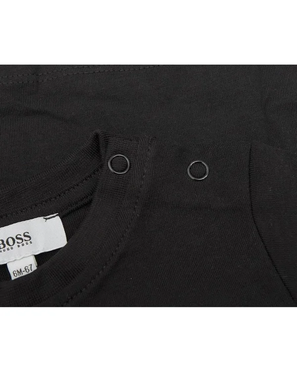 Boss Kidswear Boys Black Cotton Logo T-Shirt