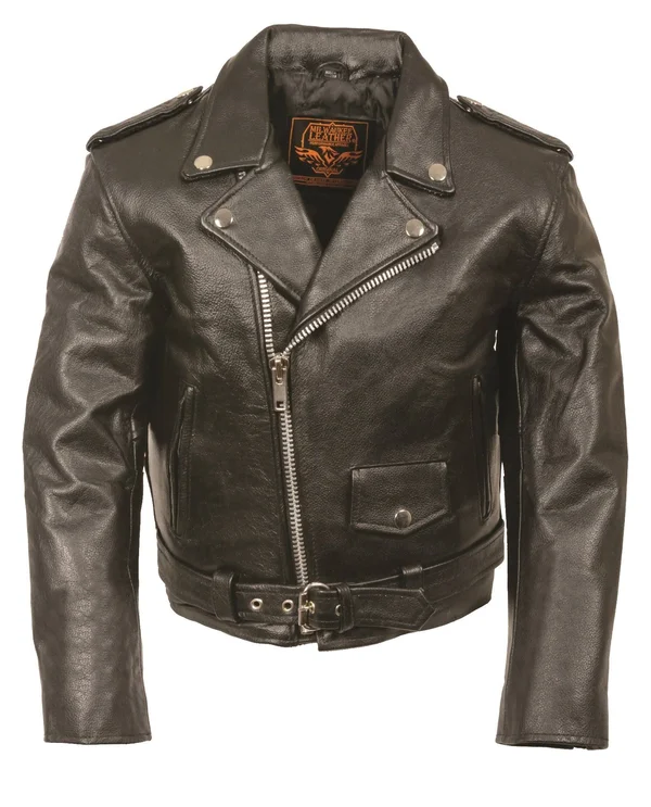 Milwaukee Leather Kids Traditional Style Motorcycle Jacket Black, Kids Unisex, Size: Small