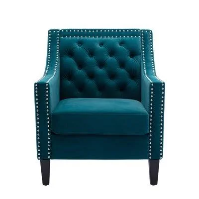 Aalap 10.55Cm Wide Armchair Red Barrel Studio Fabric: Teal Velvet