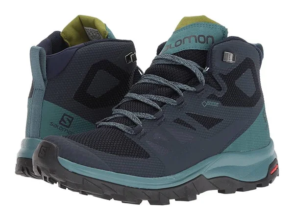 Salomon Women's Outline Mid GTX (9.5 Navy Blazer/Hydro/Guacamole)