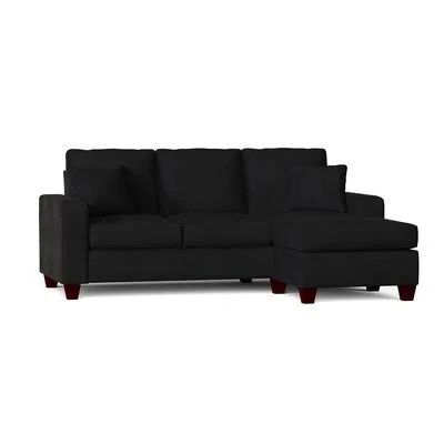 Morpheus 82x22 Wide Right Hand Facing Sofa & Chaise Mercury Row Body Fabric: Bella Ebony