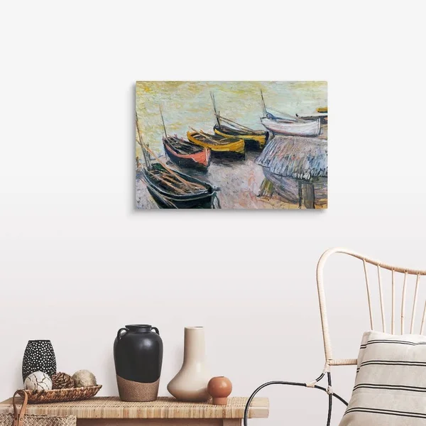 Boats on The Beach, 1883, Canvas Wall Art, 30x20, Great Big Canvas