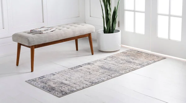Unique Loom Portland Canby Ivory/Gray 2 ft. 2 in. x 12 ft. Runner Rug