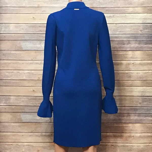 Michael Michael Kors - Bell-Sleeve Dress, Blue, L