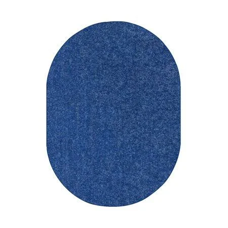 Saturn Collection Solid Color Area Rugs Royal - 5'x7' Oval, Blue