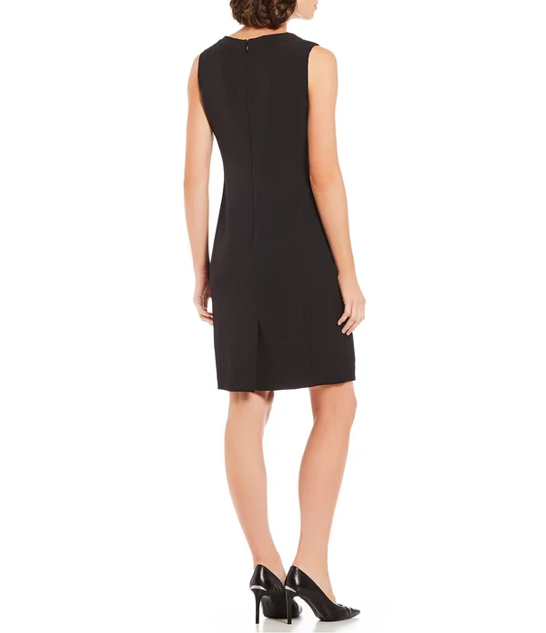 Kasper Women's Sleeveless Crepe Sheath Dress - Black - 16