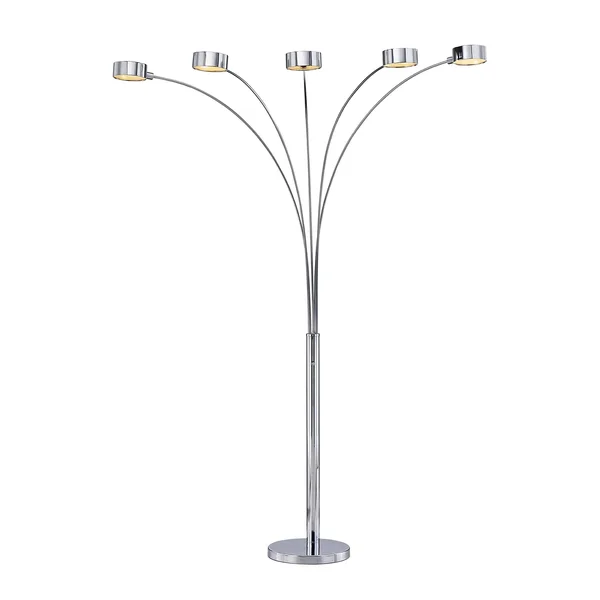 Artiva USA Micah Plus 88x22 LED Arched Floor Lamp with Dimmer - Chrome