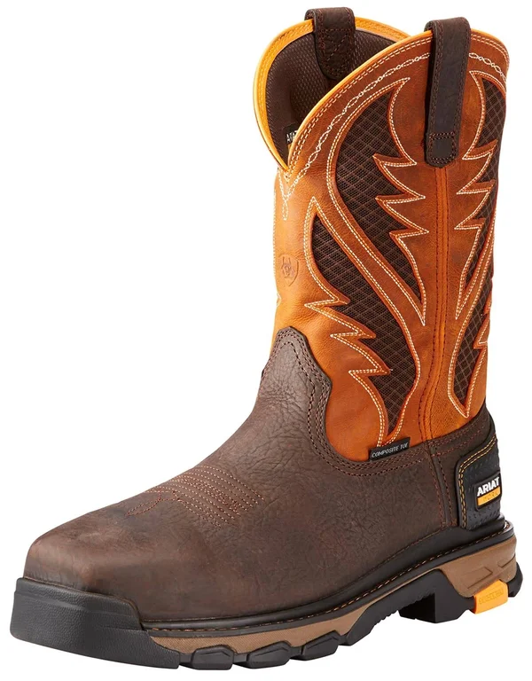 Ariat Men's Composite Toe Intrepid VentTEK Work Boot - Brown/Orange
