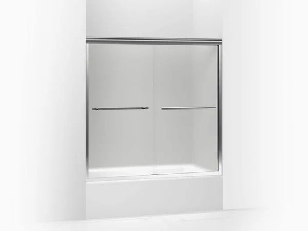 Kohler K-709062-D3-SHP Gradient Bright Polished Silver 58-1/16x22 x 59-5/8x22 Sliding Bath Door with 1/4x22 Frosted Glass