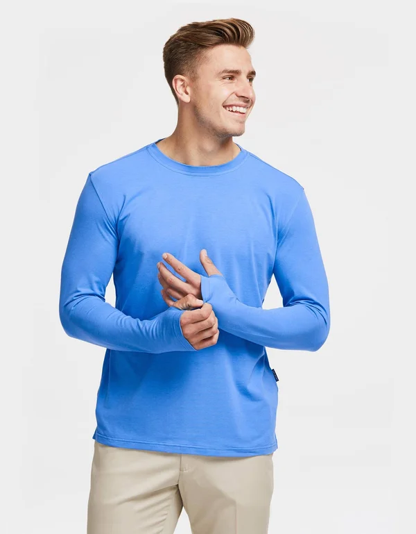 Sun Protective Long Sleeve T-Shirt for Men, UPF 50+ Sun Protection Dark Grey Marle