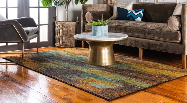 Lilly Jardin Rug 7x10, Turquoise